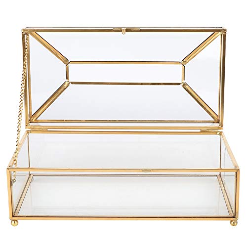 kazeRyu Taschentuchbox-Halter Aus Glas for Den Schreibtisch – Elegante Papieraufbewahrung for Die Dekoration Zu Hause Und Im Büro(Transparent Gold) von KazeRyu
