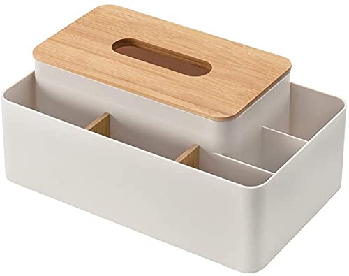 kazeRyu Taschentuchbox Und Serviettenhülle Aus Holz – Fernbedienungshalter Und Kleinigkeitenbehälter for Zuhause, Büro Und Restaurant(Apricot) von KazeRyu