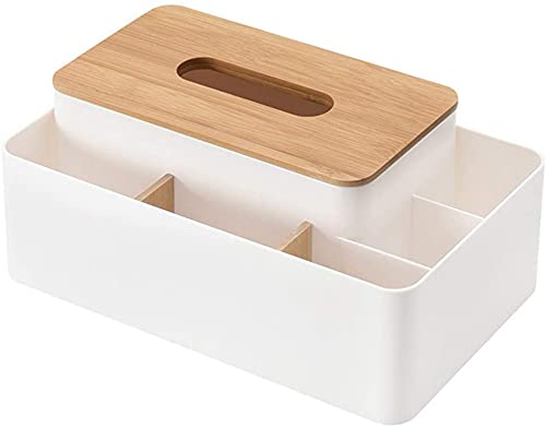 kazeRyu Taschentuchbox Und Serviettenhülle Aus Holz – Fernbedienungshalter Und Kleinigkeitenbehälter for Zuhause, Büro Und Restaurant(W) von KazeRyu