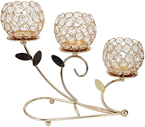 kazeRyu Teelichthalter for 3 Kerzen Aus Kristallmetall – Elegantes, Filigranes Design for Die Inneneinrichtung von KazeRyu
