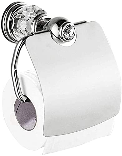 kazeRyu Toilettenpapierhalter Aus Messing Zur Wandmontage – Dekorativer Toilettenpapierhalter Aus Kristallglas, Einfache Installation for Zuhause Und Hotel(Silver) von KazeRyu
