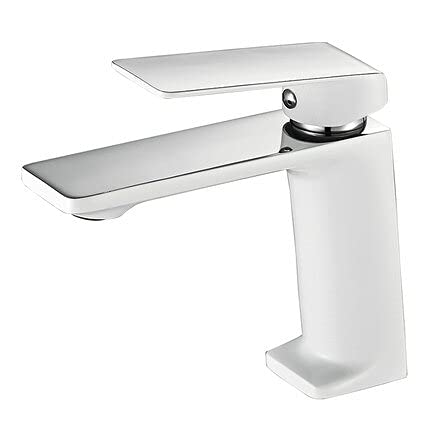 kazeRyu Waschbeckenmischer Aus Gebürstetem Gold, Wasserfall-Stil, Heiß Und Kalt, For Aufsatzwaschbecken(White and Chrome) von KazeRyu