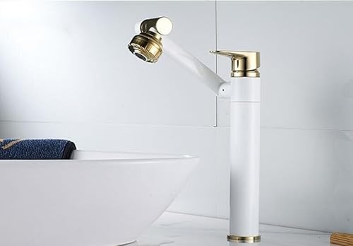 kazeRyu Waschbeckenmischer Aus Verchromtem Messing – Heiß Und Kalt, Vielseitig Einsetzbar For Toilette, Waschbecken Haarwäsche(White Gold) von KazeRyu