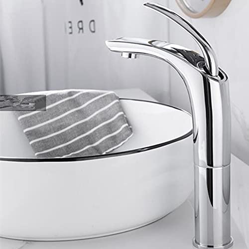 kazeRyu Waschtisch-Mischbatterie Aus Messing Mit Chrom-Finish – Warm- Und Kaltwasser, Eleganter Wasserhahn For Das Badezimmer(Slt148ls) von KazeRyu