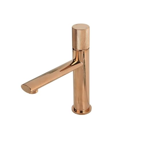 kazeRyu Waschtisch-Mischbatterie Aus Messing Mit Geschnitztem Design – Einhebelmischer, Heißes Und Kaltes Wasser, Deckmontage For Badezimmer(Rose Gold) von KazeRyu