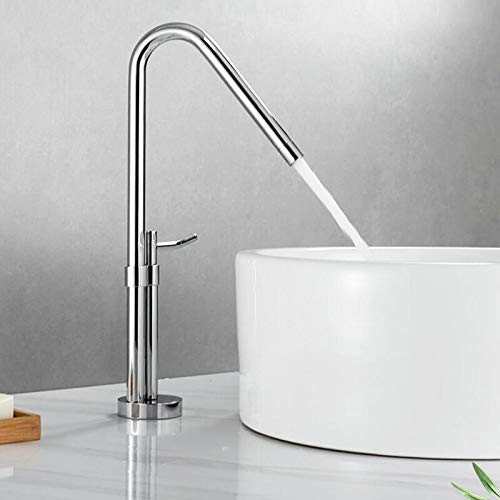 kazeRyu Waschtischarmatur For Badezimmer – Einhebelmischer, Warm- Und Kaltwasser, Creative Brass, Chrom-Schwarzes Waschbecken(Burgundy) von KazeRyu