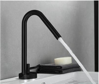 kazeRyu Waschtischarmatur For Badezimmer – Einhebelmischer, Warm- Und Kaltwasser, Creative Brass, Chrom-Schwarzes Waschbecken(Yellow) von KazeRyu