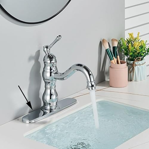 kazeRyu Waschtischarmatur Im Antik-Messing-Stil – Einhebelmischer, Schwenkbarer Auslauf, Deckmontage(Shortchrome Polish) von KazeRyu