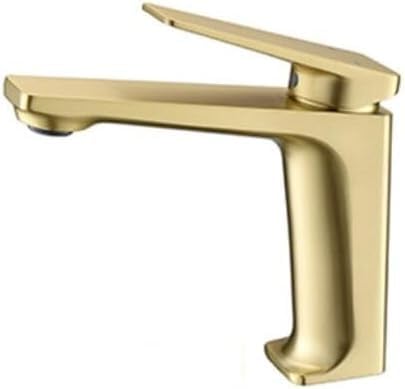 kazeRyu Waschtischarmatur In Gebürstetem Gold Oder Grau, Einhebel, Warm & Kalt, Massivmessing, For Badezimmerwaschbecken(Brushed Gold) von KazeRyu