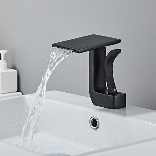 kazeRyu Wasserfall-Waschbeckenarmaturen – Heiß Und Kalt, Messing Schwarz, Weiß, Gold For Toilette von KazeRyu