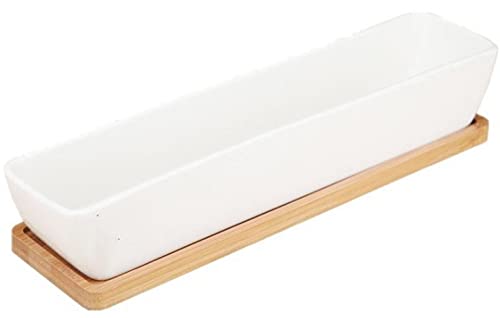kazeRyu Weiße Keramik-Sukkulententöpfe | Rechteckige Kaktusbehälter Mit Tablett | Ideal for Die Bepflanzung Kleiner Sukkulenten kazeRyu Weiße Keramik-Sukkulententöpfe | Rechteckige Kaktusbehälter Mit Tablett | Ideal for Die Bepflanzung Kleiner Sukkulenten von KazeRyu