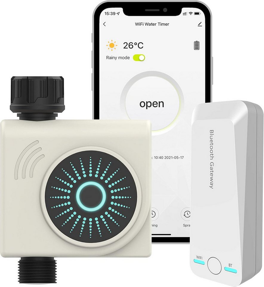 Kazeila Bewässerungscomputer Bewässerungssystem mit Wlan Wasserzeitschaltuhr, (Smart Bewässerungssteuerung, WiFi gesteuerter Garten Timer, 8 Programme, 5-tlg., Intelligente Gartenbewässerung mit WiFi: Programmierbare Steuerung), WiFi-gesteuerter Gartenbewässerungs-Timer effiziente Bewässerung Kazeila Bewässerungscomputer Bewässerungssystem mit Wlan Wasserzeitschaltuhr, (Smart Bewässerungssteuerung, WiFi gesteuerter Garten Timer, 8 Programme, 5-tlg., Intelligente Gartenbewässerung mit WiFi: Programmierbare Steuerung), WiFi-gesteuerter Gartenbewässerungs-Timer effiziente Bewässerung von Kazeila