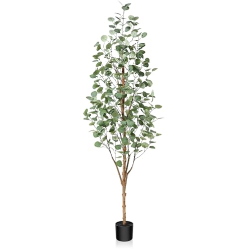 Kazeila Eukalyptus Pflanze Künstlich 180cm Künstliche Pflanzen Kunstpflanzen Groß Artificial Plants Dekopflanzen mit Natürlichen Stämmen für Home Decor Zimmerdeko Schlafzimmer Dekoration(1Pack) von Kazeila