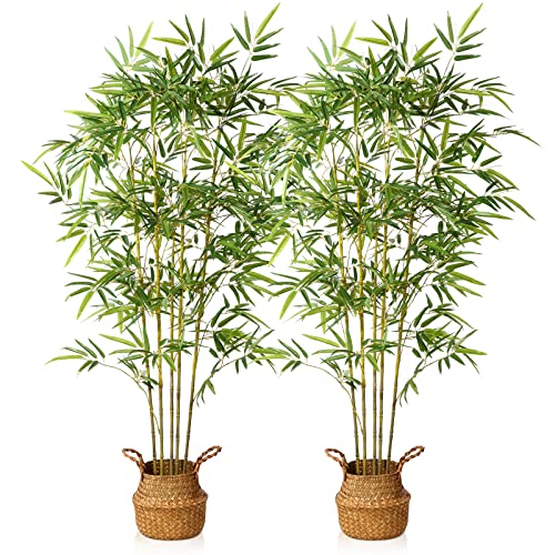 Kazeila Künstliche Pflanzen Groß 160cm Bambus Kunstpflanzen im Topf Kunstbaum Zimmerpflanze für Home Garten Büro Deco(2 Pack) von Kazeila