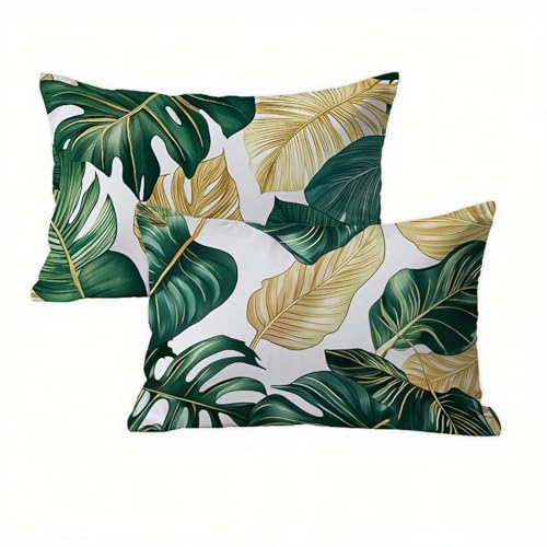 Blätter Kissenbezug 40 x 60 Samt 2er Set, Wasserdichter Kissenbezug Grün Kissenbezüge 40x60 Outdoor Wasserdichter, Mode Flauschig Weich und Bügelfrei Pillow Cover, Deko für Wohnzimmer Sofa Bett K2-204 Blätter Kissenbezug 40 x 60 Samt 2er Set, Wasserdichter Kissenbezug Grün Kissenbezüge 40x60 Outdoor Wasserdichter, Mode Flauschig Weich und Bügelfrei Pillow Cover, Deko für Wohnzimmer Sofa Bett K2-204 von Kazhxnng