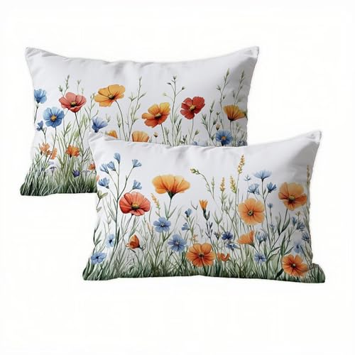 Blumen Kissenbezug 40 x 70 Samt 2er Set, Wasserdichter Kissenbezug Frühling Kissenbezüge 40x70 Outdoor Wasserdichter, Flauschig Weich und Bügelfrei Pillow Cover, Deko für Wohnzimmer Sofa Bett K2-212 Blumen Kissenbezug 40 x 70 Samt 2er Set, Wasserdichter Kissenbezug Frühling Kissenbezüge 40x70 Outdoor Wasserdichter, Flauschig Weich und Bügelfrei Pillow Cover, Deko für Wohnzimmer Sofa Bett K2-212 von Kazhxnng