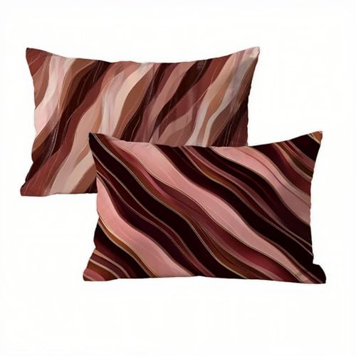 Gestreift Kissenbezug 30 x 50 Samt 2er Set, Wasserdichter Kissenbezug Rot für Alle Jahreszeiten, Kissenbezüge 30x50 Kissenhüllen für Wohnzimmer & Schlafzimmer & Sofa, Weich & Hautfreundlich K2-201 Gestreift Kissenbezug 30 x 50 Samt 2er Set, Wasserdichter Kissenbezug Rot für Alle Jahreszeiten, Kissenbezüge 30x50 Kissenhüllen für Wohnzimmer & Schlafzimmer & Sofa, Weich & Hautfreundlich K2-201 von Kazhxnng