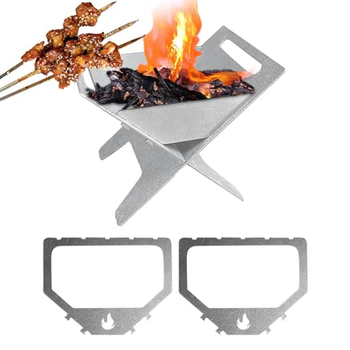 Mini-Campingkocher, zusammenklappbarer Campingkocher - Mini-Verbrennungsanlage - Holzbefeuerter Campingkocher, zusammenklappbarer tragbarer Rucksackkocher für Camping, Picknick, Grillen von Kazuko