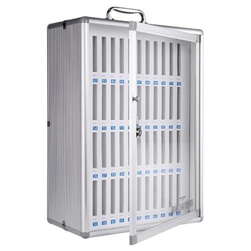Kchsdool Abschließbarer Handy-Schrank, Aluminiumlegierung Telefon Spind mit transparenter Tür, Wandmontage & tragbar für Klassenzimmer & Büro (Silver, 48-Bit) von Kchsdool