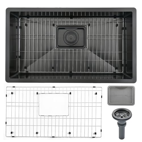 Unterbauspüle für die Küche, Edelstahl, Einzelbecken, runde Ecke, handgefertigtes Küchenbecken (Beschichtung, 70 CM) von Kchsdool
