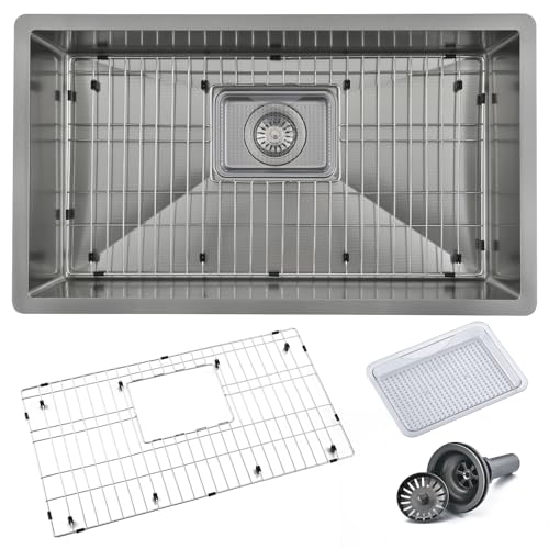Unterbauspüle für die Küche, Edelstahl, Einzelbecken, runde Ecke, handgefertigtes Küchenbecken (Gebürstet, 70 CM) von Kchsdool