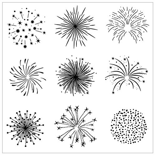 Kcibyvx Schönes Feuerwerk DIY Klar Silikonstempel Clear Stamp, Transparent Silikonstempel, Für DIY Karte/Scrapbooking/Fotoalbum Dekorative von Kcibyvx