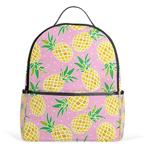 Ananas Obst-Rucksack Wasserdicht Schulter Buch Tasche Gym Rucksack Blätter Grün Tasche Casual Daypack Outdoor Reise Sporttasche für Damen Herren von Kcldeci