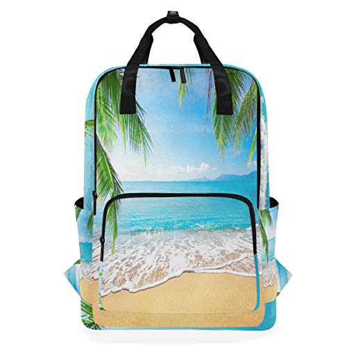 Blue Ocean Schulrucksack Wasserdicht Schule Schultertasche Gym Rucksack Tropical Tree Laptop Tasche Outdoor Reisetasche für Damen Herren von Kcldeci