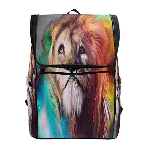 Colorful Lion Schulrucksack wasserdicht Schultertasche Gym Rucksack, Galaxy Tier Laptop Tasche Outdoor Reisetasche für Damen Herren von Kcldeci