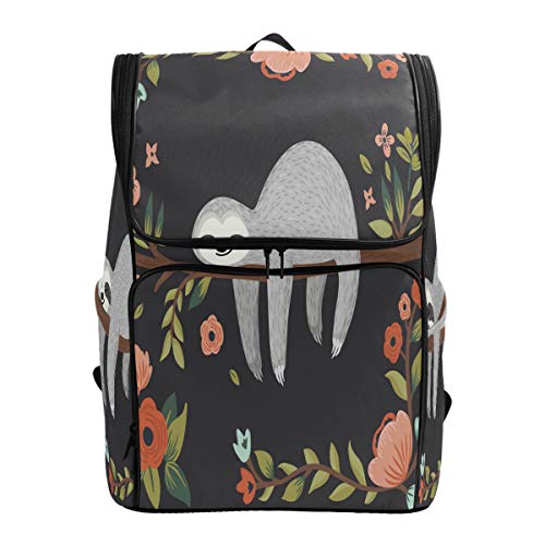 Faultier auf dem Baum Schulrucksack Wasserdicht Schultertasche Gym Rucksack, Tier Blume Laptop Tasche Outdoor Reisetasche für Damen Herren Faultier auf dem Baum Schulrucksack Wasserdicht Schultertasche Gym Rucksack, Tier Blume Laptop Tasche Outdoor Reisetasche für Damen Herren von Kcldeci