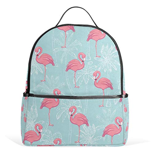 Flamingos Palme Rucksack wasserdicht Schultertasche Büchertasche Gym Rucksack Vogel Blätter Tasche Casual Daypack Outdoor Reisen Sport Tasche für Damen Herren von Kcldeci