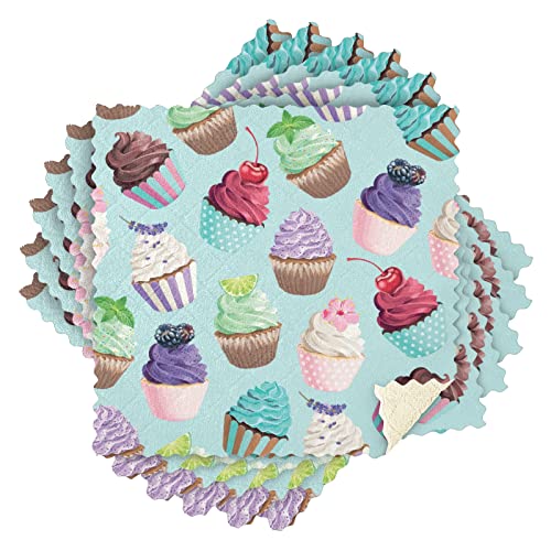 Geschirrtücher für die Küche, Cupcakes, umweltfreundlich, wiederverwendbar, super saugfähig, antihaftbeschichtet, ölabweisend, waschbar, schnell trocknend, 6 Stück Geschirrtücher für die Küche, Cupcakes, umweltfreundlich, wiederverwendbar, super saugfähig, antihaftbeschichtet, ölabweisend, waschbar, schnell trocknend, 6 Stück von Kcldeci