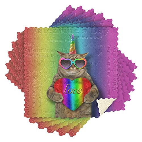 Geschirrtücher für die Küche, Motiv: Katze, Einhorn, umweltfreundlich, wiederverwendbar, Premium-Geschirrkleidung, super saugfähig, antihaftbeschichtet, ölwaschbar, schnell trocknende Lappen, 6 Stück Geschirrtücher für die Küche, Motiv: Katze, Einhorn, umweltfreundlich, wiederverwendbar, Premium-Geschirrkleidung, super saugfähig, antihaftbeschichtet, ölwaschbar, schnell trocknende Lappen, 6 Stück von Kcldeci