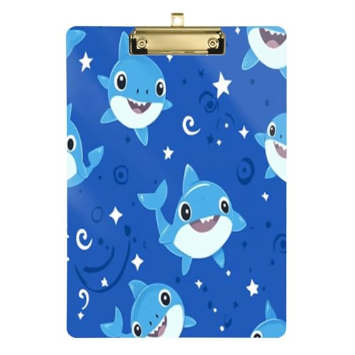 Kcldeci Acryl-Klemmbrett mit Cartoon-Hai-Motiv, A4-Größe, Klemmbretter für Klassenzimmer, Krankenpflege, Hartfaserplatte für Bürobedarf, Schule, Silber, 30,5 x 22,9 cm Kcldeci Acryl-Klemmbrett mit Cartoon-Hai-Motiv, A4-Größe, Klemmbretter für Klassenzimmer, Krankenpflege, Hartfaserplatte für Bürobedarf, Schule, Silber, 30,5 x 22,9 cm von Kcldeci