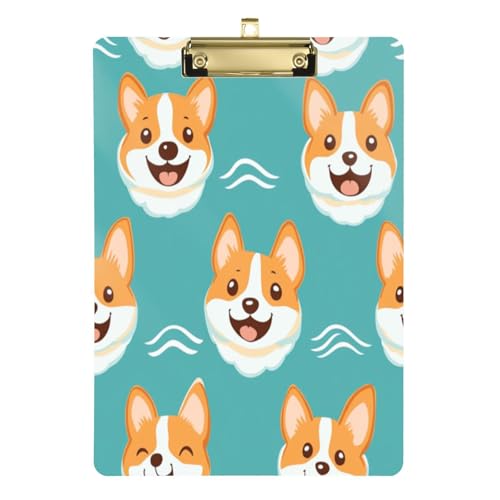 Kcldeci Acryl-Klemmbrett mit niedlichem Corgi-Muster, A4-Größe, Klemmbretter für Klassenzimmer, Krankenpflege, Hartfaserplatte für Bürobedarf, Schulgold, 30,5 x 22,9 cm Kcldeci Acryl-Klemmbrett mit niedlichem Corgi-Muster, A4-Größe, Klemmbretter für Klassenzimmer, Krankenpflege, Hartfaserplatte für Bürobedarf, Schulgold, 30,5 x 22,9 cm von Kcldeci