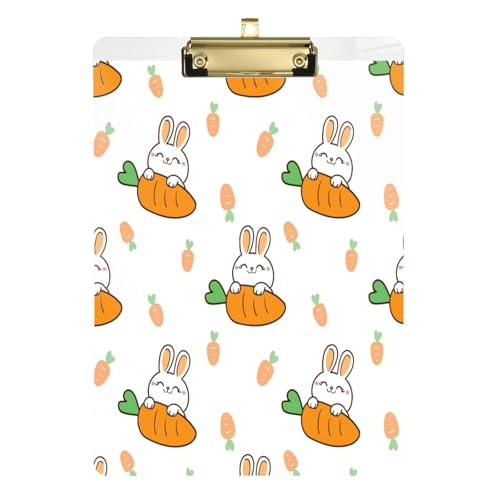 Kcldeci Acryl-Klemmbretter mit Cartoon-Kaninchen und Karotten, Standard-A4, Briefgröße, Klemmbrett für Klassenzimmer, Schule und Büro, für Kinder, Studenten, Lehrer, Silber, 30,5 x 22,9 cm Kcldeci Acryl-Klemmbretter mit Cartoon-Kaninchen und Karotten, Standard-A4, Briefgröße, Klemmbrett für Klassenzimmer, Schule und Büro, für Kinder, Studenten, Lehrer, Silber, 30,5 x 22,9 cm von Kcldeci