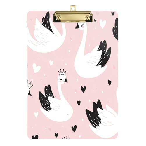 Kcldeci Heart Swan Acryl-Klemmbrett A4, Klemmbretter für Klassenzimmer, Krankenpflege, Hartfaserplatte für Bürobedarf, Schule, Gold, 30,5 x 22,9 cm Kcldeci Heart Swan Acryl-Klemmbrett A4, Klemmbretter für Klassenzimmer, Krankenpflege, Hartfaserplatte für Bürobedarf, Schule, Gold, 30,5 x 22,9 cm von Kcldeci