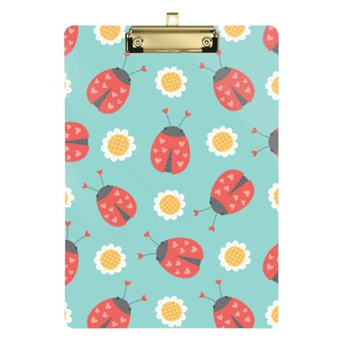 Kcldeci Kleine Blumen- und Marienkäfer-Klemmbretter aus Acryl, Standard-Buchstabe, A4, Klemmbretter für Klassenzimmer, Lehrer, Frauen, Klemmbrett, Büro, Schulbedarf, Silber, 30,5 x 22,9 cm Kcldeci Kleine Blumen- und Marienkäfer-Klemmbretter aus Acryl, Standard-Buchstabe, A4, Klemmbretter für Klassenzimmer, Lehrer, Frauen, Klemmbrett, Büro, Schulbedarf, Silber, 30,5 x 22,9 cm von Kcldeci