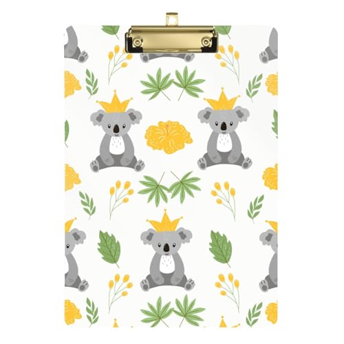 Kcldeci Klemmbretter aus Acryl mit niedlichen Koalablättern und gelben Blumen, Standard-Buchstabe, A4, Klemmbretter für Klassenzimmer, Lehrer, Frauen, Klemmbrett, Büro, Schulbedarf, Gold, 30,5 x 22,9 Kcldeci Klemmbretter aus Acryl mit niedlichen Koalablättern und gelben Blumen, Standard-Buchstabe, A4, Klemmbretter für Klassenzimmer, Lehrer, Frauen, Klemmbrett, Büro, Schulbedarf, Gold, 30,5 x 22,9 von Kcldeci