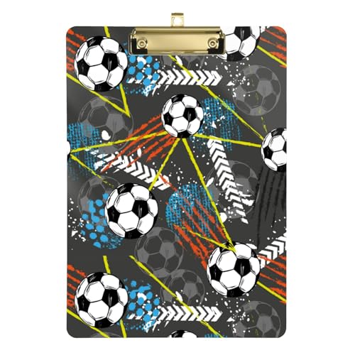Kcldeci Klemmbretter für Fußballschuhe, Skateboard, Acryl, Standard-Buchstabe, A4, Klemmbretter für Klassenzimmer, Lehrer, Frauen, Klemmbrett, Büro, Schulbedarf, Gold, 30,5 x 22,9 cm von Kcldeci