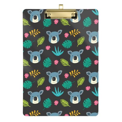 Kcldeci Niedliche Koala- und tropische Pflanzen, Acryl-Klemmbretter, Standard-Buchstabe, A4, Klemmbretter für Klassenzimmer, Lehrer, Frauen, Klemmbrett, Büro, Schulbedarf, Gold, 30,5 x 22,9 cm Kcldeci Niedliche Koala- und tropische Pflanzen, Acryl-Klemmbretter, Standard-Buchstabe, A4, Klemmbretter für Klassenzimmer, Lehrer, Frauen, Klemmbrett, Büro, Schulbedarf, Gold, 30,5 x 22,9 cm von Kcldeci