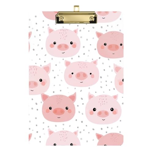 Kcldeci Niedliches rosa Schweinegesichtsmuster, Acryl-Klemmbrett A4, Klemmbretter für Klassenzimmer, Krankenpflege, Hartfaserplatte für Bürobedarf, Schule, Gold, 30,5 x 22,9 cm Kcldeci Niedliches rosa Schweinegesichtsmuster, Acryl-Klemmbrett A4, Klemmbretter für Klassenzimmer, Krankenpflege, Hartfaserplatte für Bürobedarf, Schule, Gold, 30,5 x 22,9 cm von Kcldeci