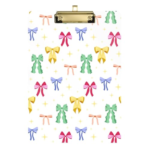 Kcldeci Schleifen und Bänder, bunte Acryl-Klemmbretter, Standard-Buchstabe, A4, Klemmbretter für Klassenzimmer, Lehrer, Frauen, Klemmbrett, Büro, Schulbedarf, Gold, 30,5 x 22,9 cm von Kcldeci
