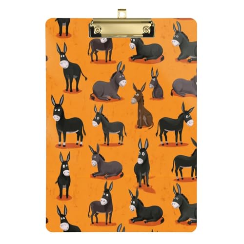 Kcldeci Schwarze Esel Acryl-Klemmbrett A4 Größe Klemmbretter für Klassenzimmer, Krankenpflege, Hartfaserplatte für Bürobedarf, Schule, Gold, 30,5 x 22,9 cm Kcldeci Schwarze Esel Acryl-Klemmbrett A4 Größe Klemmbretter für Klassenzimmer, Krankenpflege, Hartfaserplatte für Bürobedarf, Schule, Gold, 30,5 x 22,9 cm von Kcldeci