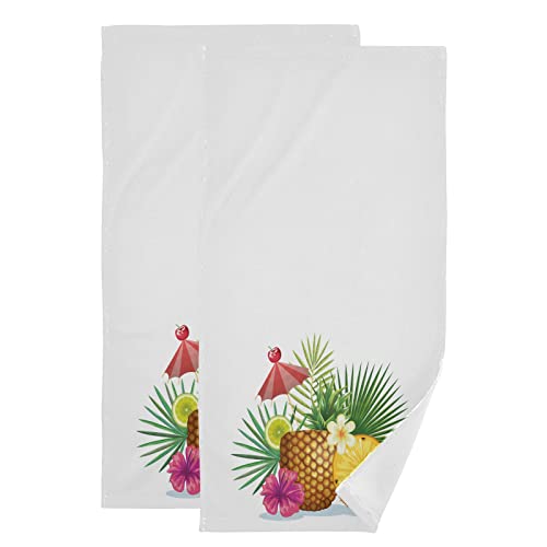 Kcldeci Tropische Cocktail-Ananas-Handtücher, Küchentücher, 35,6 x 71,1 cm, superweiche und saugfähige Geschirrtücher, Geschirrtücher und Barhandtücher (2 Stück) von Kcldeci