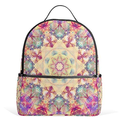 Mandala-Rucksack mit hellen Blumen, wasserdicht, Schultertasche, Turnbeutel, mehrfarbig, Blumenmuster, lässig, Tagesrucksack, Outdoor-Reise, Sporttasche für Damen und Herren von Kcldeci