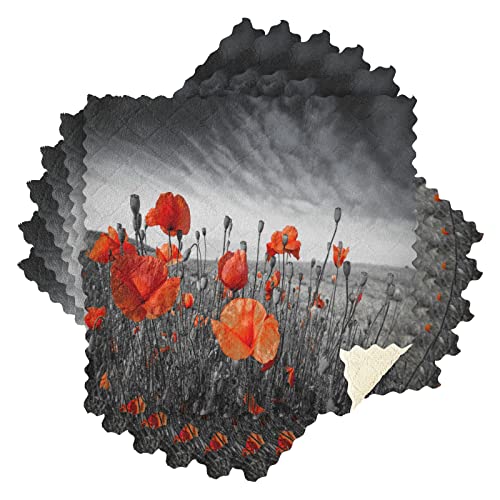 Mikrofaser-Reinigungstuch, Mohnblumen auf einer Wiese Küchentücher, saugfähige Küchentücher, Geschirrtücher, Geschirrlappen für die Küche, Geschirrspülen Mikrofaser-Reinigungstuch, Mohnblumen auf einer Wiese Küchentücher, saugfähige Küchentücher, Geschirrtücher, Geschirrlappen für die Küche, Geschirrspülen von Kcldeci