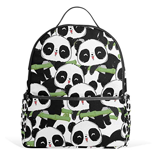 Niedlicher Panda Baby-Rucksack, wasserdichte Schultertasche, Turnbeutel, Bambus-Tiertasche, lässiger Tagesrucksack, Outdoor-Reise, Sporttasche für Damen und Herren von Kcldeci