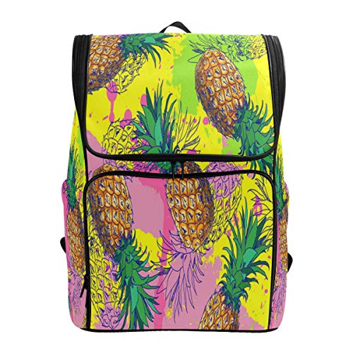 Pineapple Farbspritzer Schulrucksack Wasserdicht Schultertasche Gym Rucksack Obst Pink Laptop Tasche Outdoor Reisetasche für Damen Herren von Kcldeci