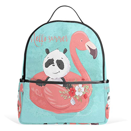 Prinzessin Flamingos Panda Rucksack Wasserdicht Schulter Buch Tasche Gym Rucksack Tier Vogel Blume Tasche Casual Day Pack Outdoor Reise Sport Tasche für Damen Herren von Kcldeci